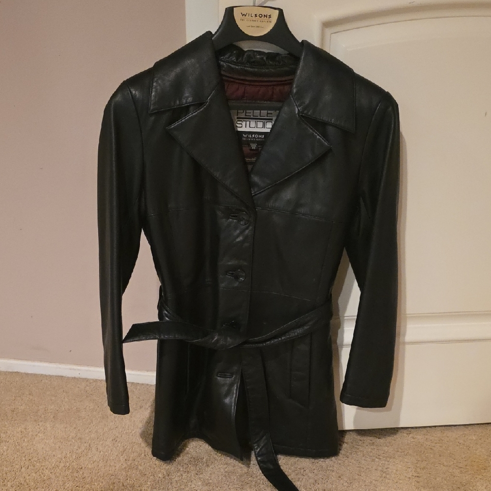 Wilson Women's Black Leather Belted Jacket